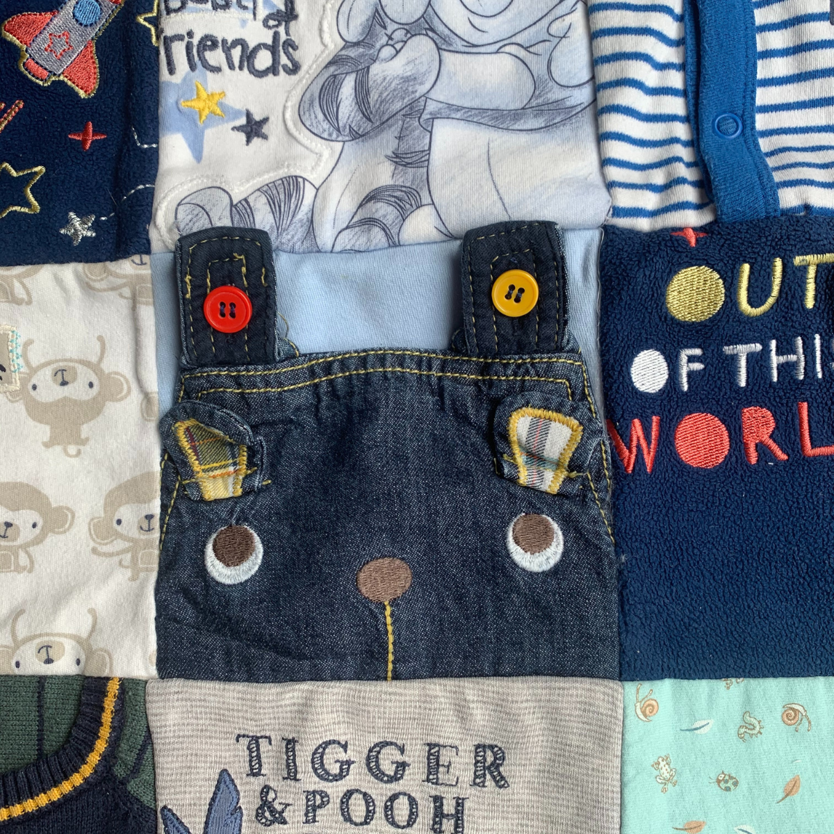 Memory Blanket Sewing Kit made from Baby clothes