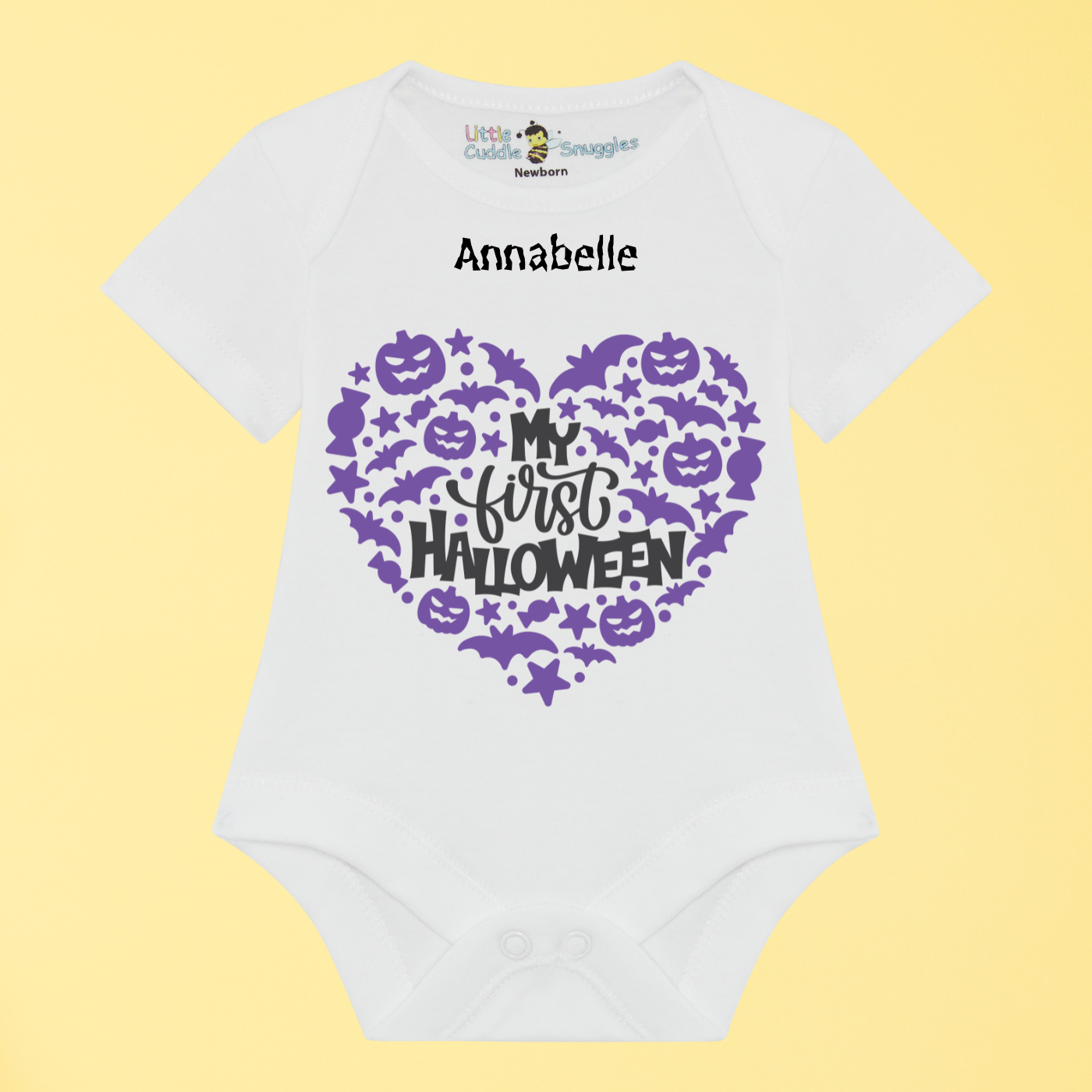 My First Halloween personalised baby short sleeve bodysuit