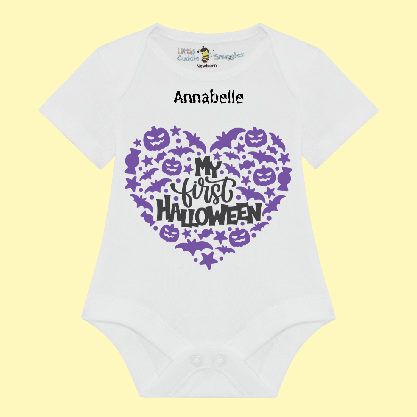 My First Halloween personalised baby short sleeve bodysuit