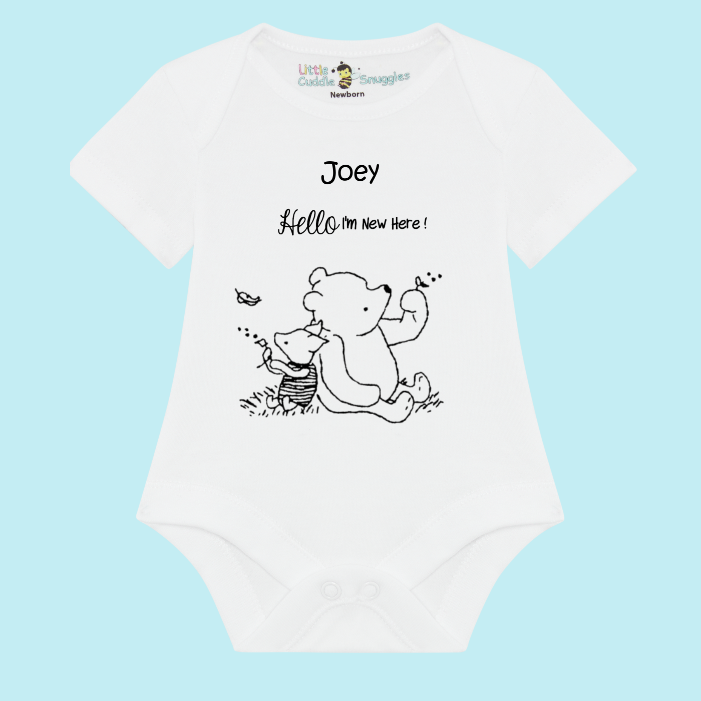 Winnie the Pooh Baby bodysuit 'I'm New Here!'