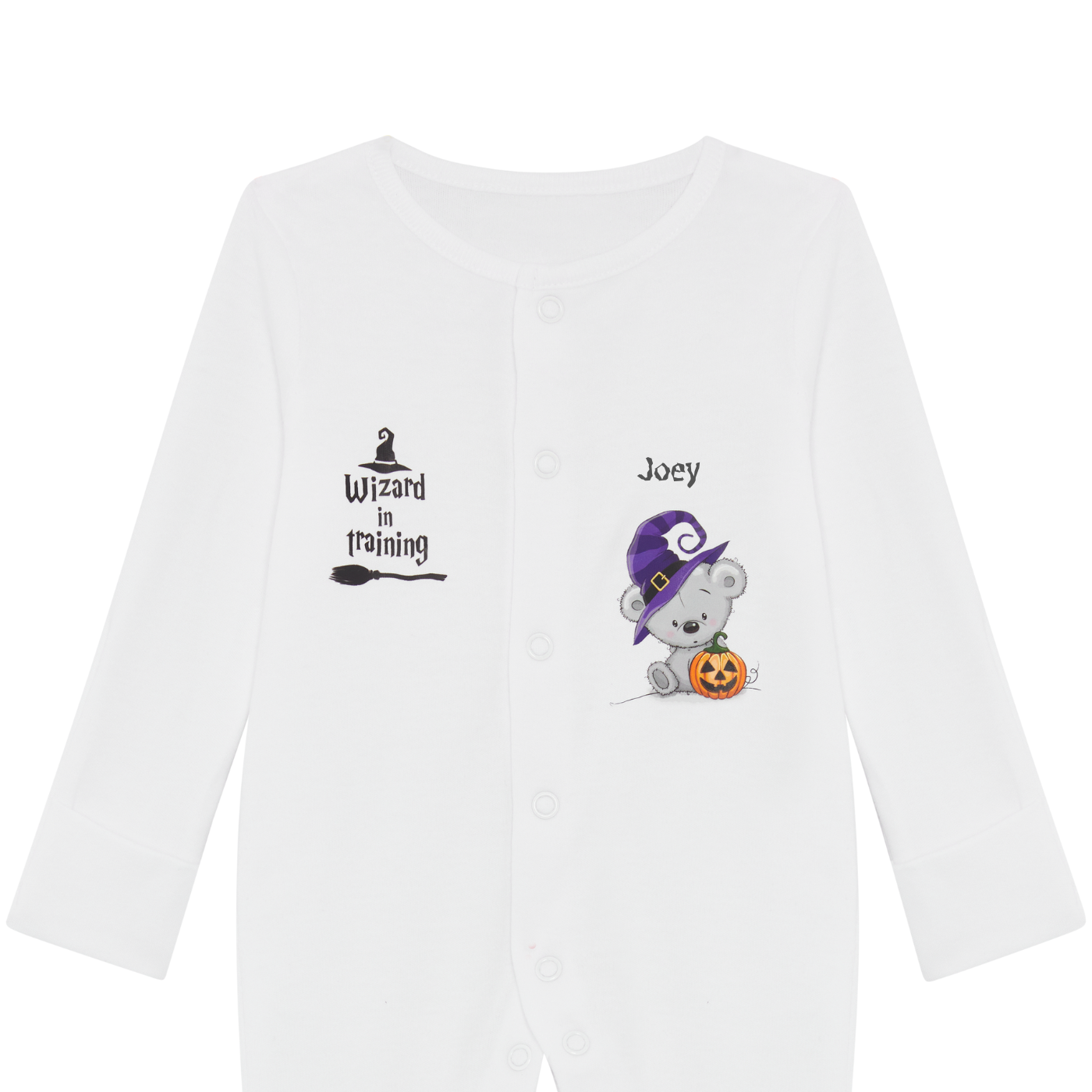 Halloween personalised Baby Sleepsuit