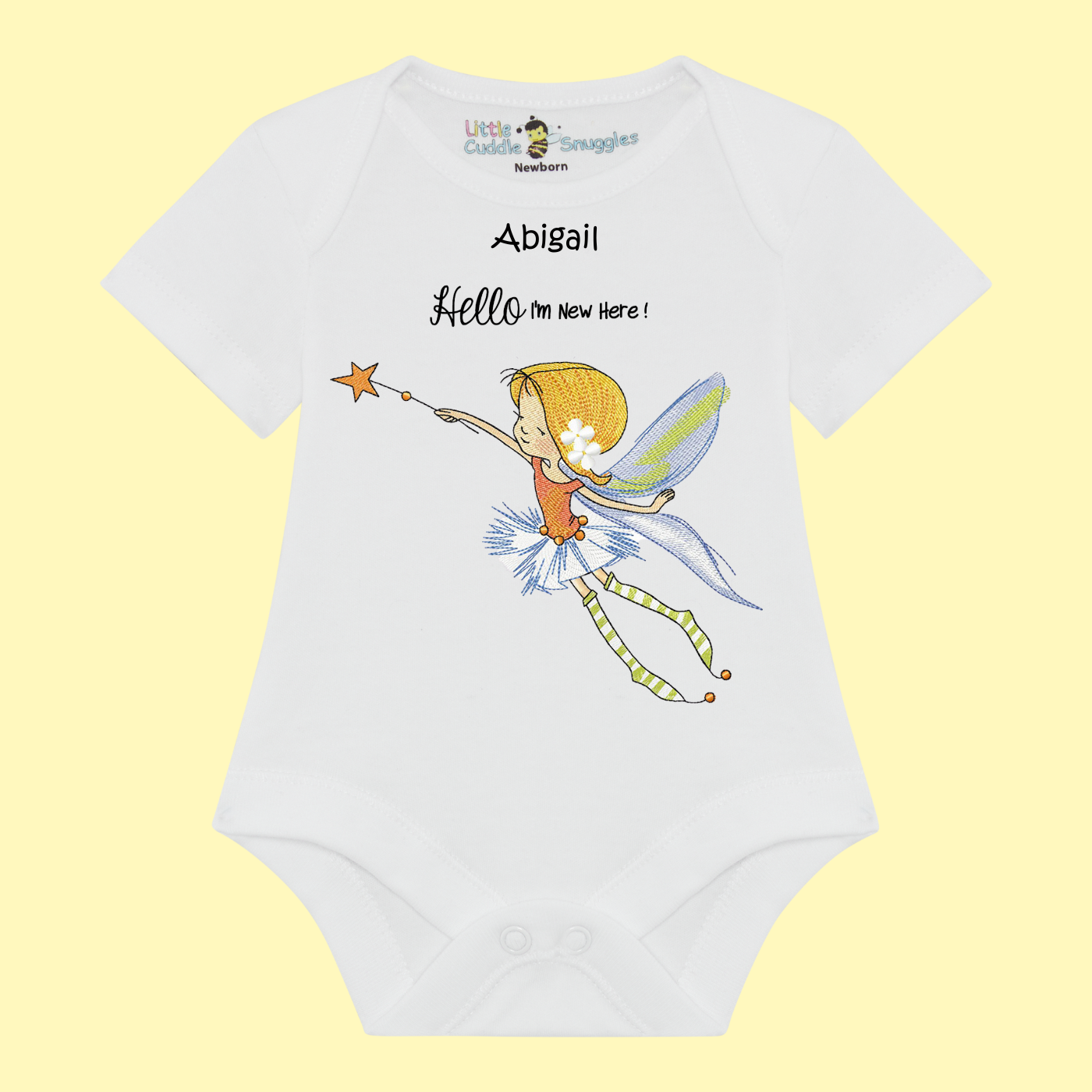 Fairy baby vest 'I'm New Here Baby'