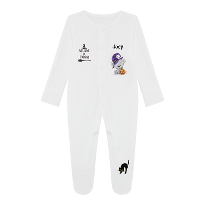 Halloween personalised Baby Sleepsuit