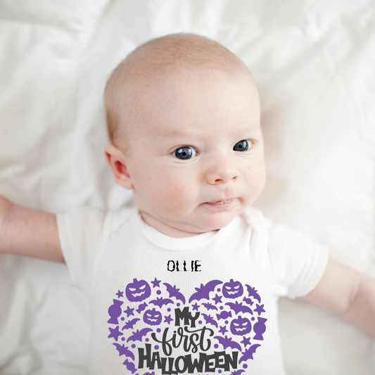 My First Halloween personalised baby short sleeve bodysuit