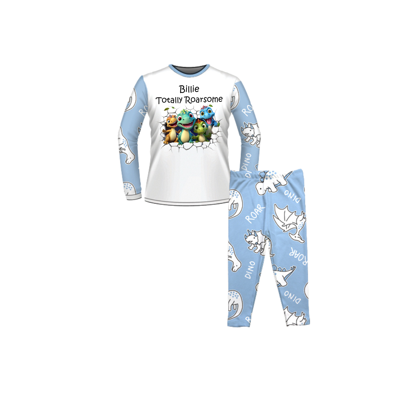 Personalised Dinosaur Pyjamas Blue