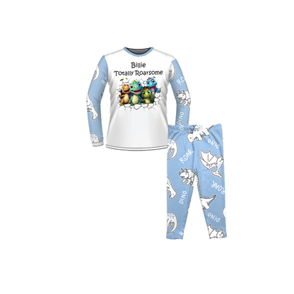 Personalised Dinosaur Pyjamas Blue