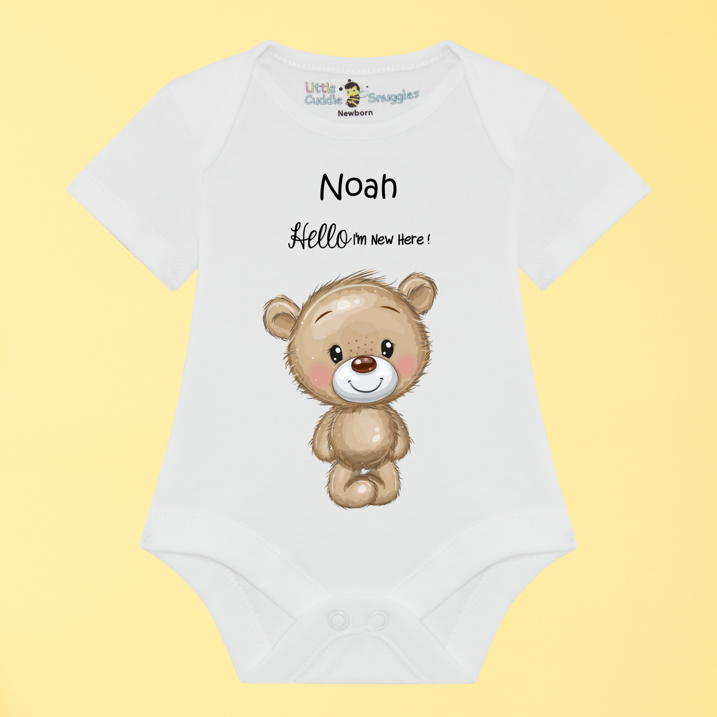 Teddy Baby Vest Gift 'I'm New Here!'