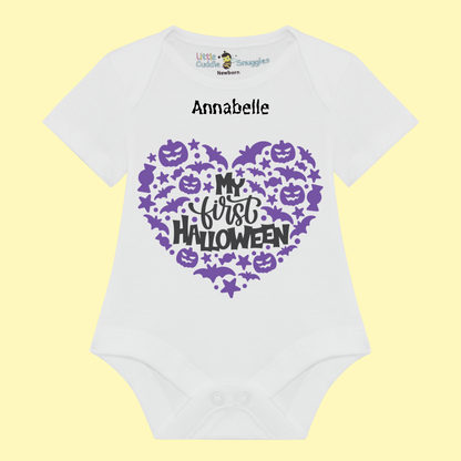 My First Halloween personalised baby short sleeve bodysuit