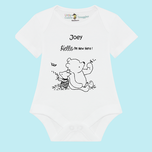 Winnie the Pooh Baby Vest 'I'm New Here!'