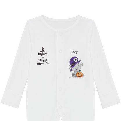 Halloween personalised Baby Sleepsuit